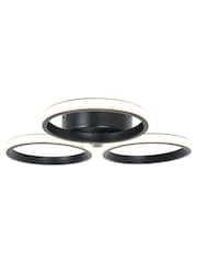 BHS Black Chios 3 Ring LED Flush IP44 Ceiling Light - Image 3 of 6