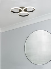 BHS Black Chios 3 Ring LED Flush IP44 Ceiling Light - Image 4 of 6