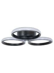 BHS Black Chios 3 Ring LED Flush IP44 Ceiling Light - Image 5 of 6