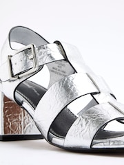 River Island Silver Fisherman Block Heel Sandals - Image 5 of 5
