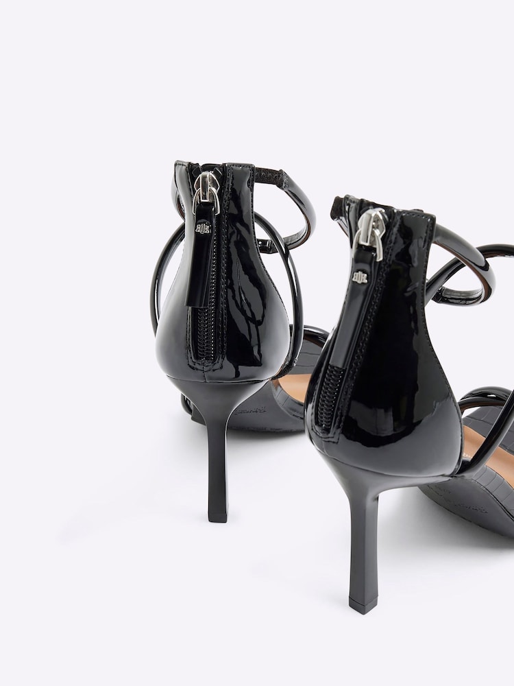 River Island Black Twist Close Back Heeled Sandals - Image 6 of 6
