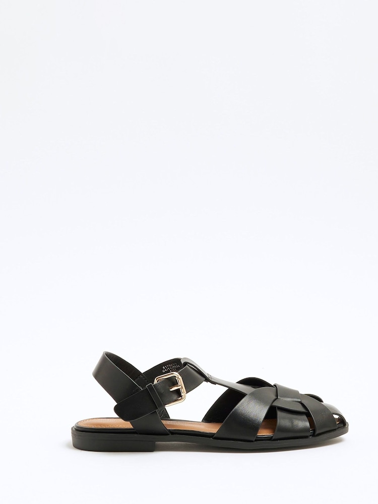 River Island Black Closed Fisherman Sandals - Image 2 of 6