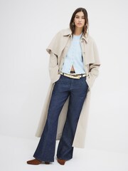 River Island Brown Light Wool Cape Coat - Image 3 of 6