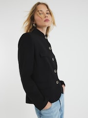 River Island Black Pocketed Military Blazer - Image 2 of 6
