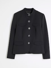 River Island Black Pocketed Military Blazer - Image 5 of 6