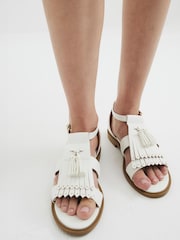 River Island Cream Tassle Open Sandals - Image 1 of 6