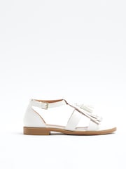 River Island Cream Tassle Open Sandals - Image 2 of 6