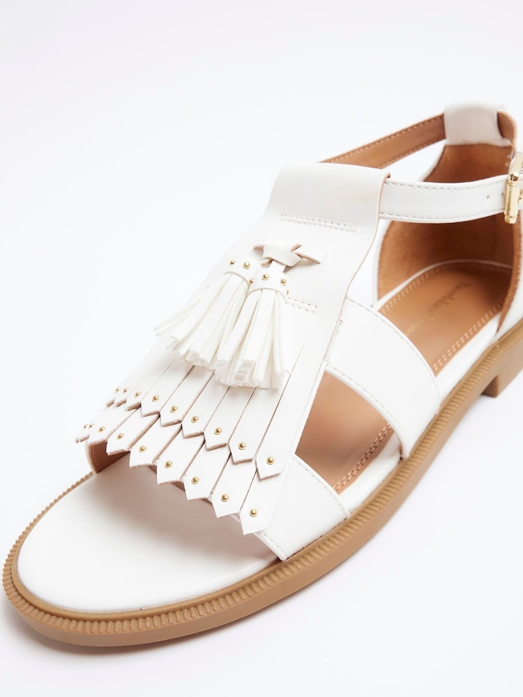 River Island Cream Tassle Open Sandals - Image 6 of 6