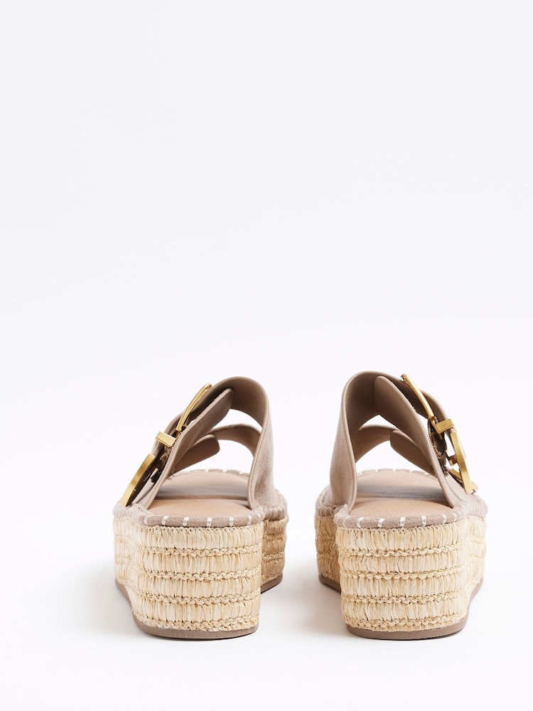 River Island Brown Backless Wedge Sandals - Image 4 of 6
