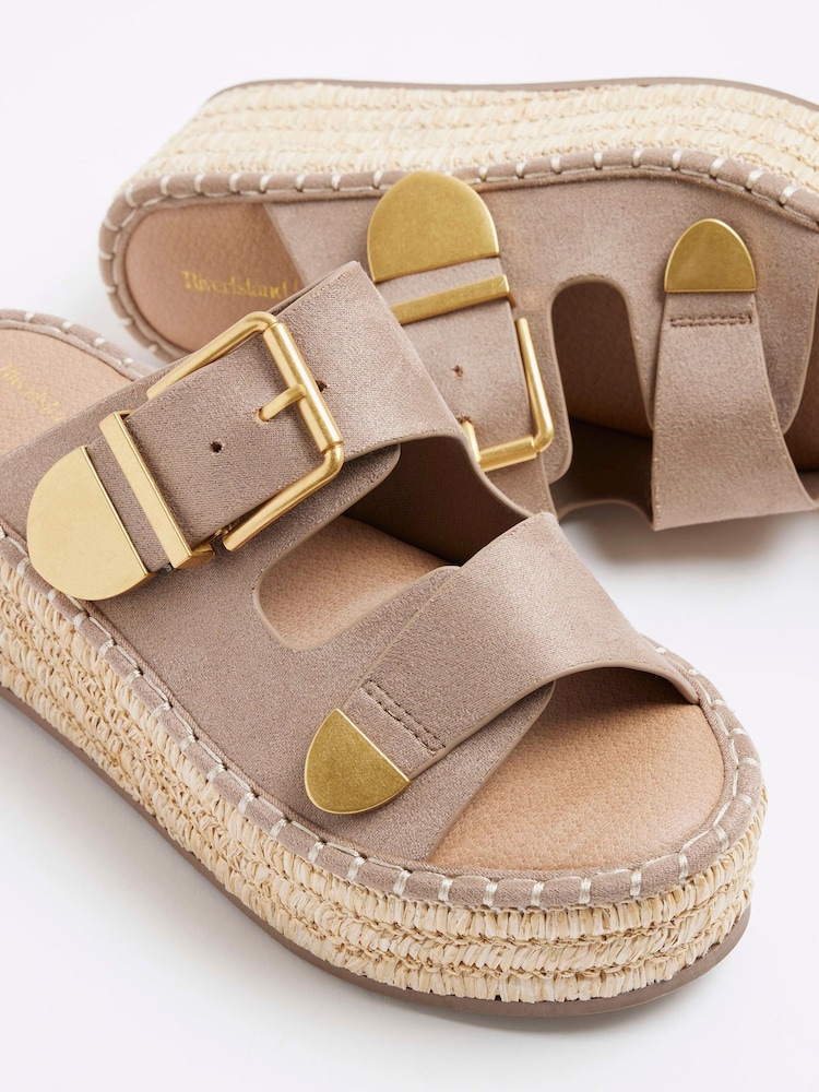 River Island Brown Backless Wedge Sandals - Image 5 of 6