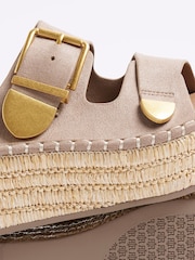 River Island Brown Backless Wedge Sandals - Image 6 of 6