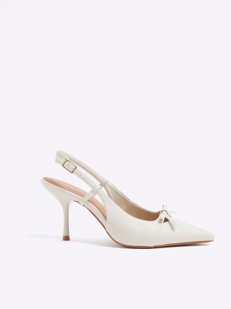 River Island Cream Sling Back Court Shoes - Image 2 of 6 River Island Cream Sling Back Court Shoes - Image 2 of 6