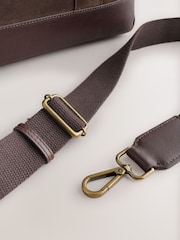 Chocolate Brown Suede Briefcase - Image 5 of 9