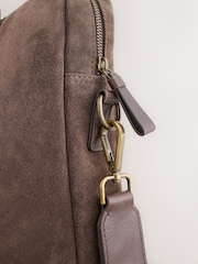Chocolate Brown Suede Briefcase - Image 6 of 9