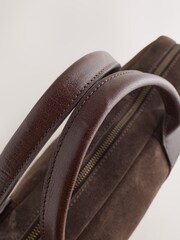 Chocolate Brown Suede Briefcase - Image 7 of 9