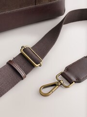 Chocolate Brown Suede Briefcase - Image 8 of 9
