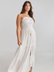 Simply Be White Beach To Beach Bandeau Maxi Dress - Image 4 of 4