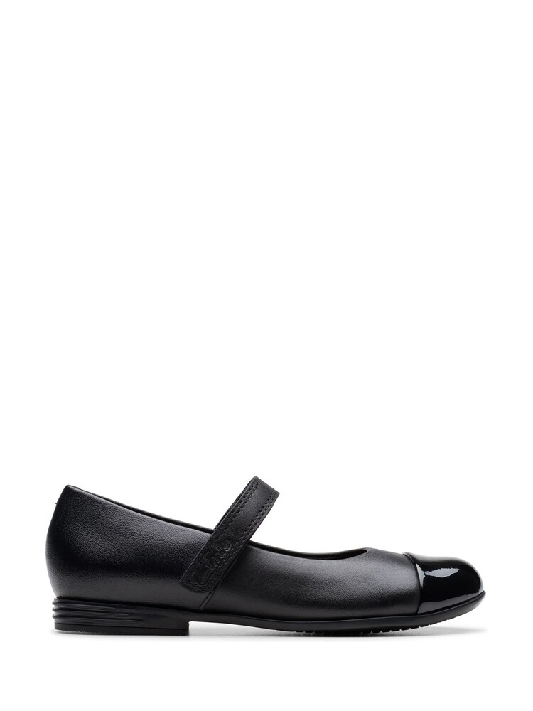 Clarks Leather Finja Gem Kid School Shoes - Imagen 1 de 7 Clarks Leather Finja Gem Kid School Shoes - Imagen 1 de 7