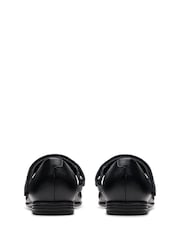 Clarks Black Narrow Fit  (E) Leather Finja Gem Kid School Shoes - Image 5 of 7