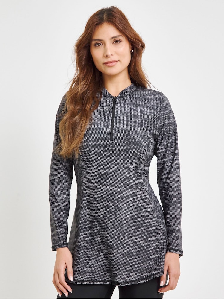 JD Williams Grey Beach To Beach Sports Rash Vest - Image 4 of 4