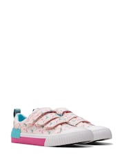 Clarks Unicorn Narrow Fit  (E) Kids Foxing Canvas Trainers - Image 4 of 7