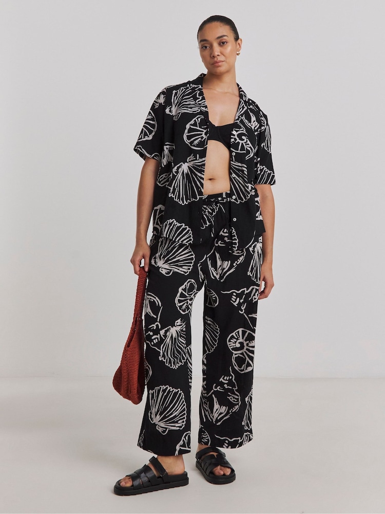 Simply Be Black Beach Co-Ord 100% Cotton Cover-Up - Image 2 of 5