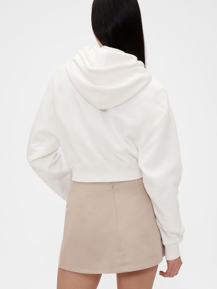 GapStudio White Vintage Soft Cropped Hoodie - Image 2 of 5