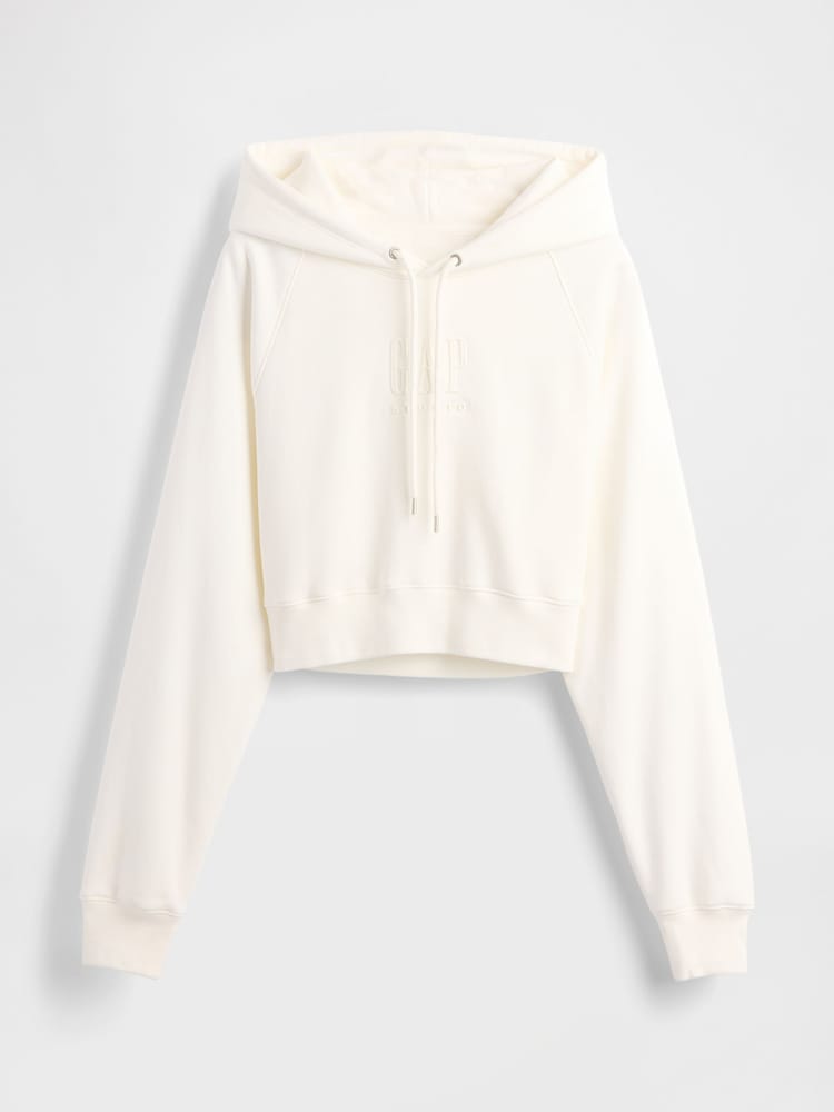 GapStudio White Vintage Soft Cropped Hoodie - Image 5 of 5