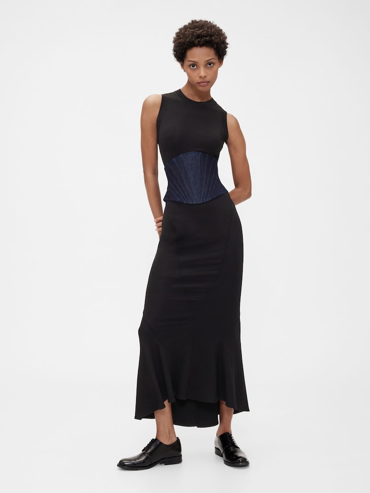 GapStudio Black Seamed Maxi Dress - Image 1 of 9