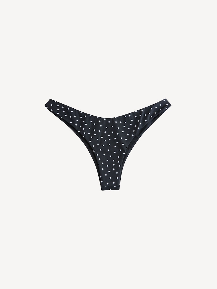 Away That Day Black/White Polka Dot Fiji Bikini Bottoms - Image 1 of 4 Away That Day Black/White Polka Dot Fiji Bikini Bottoms - Image 1 of 4
