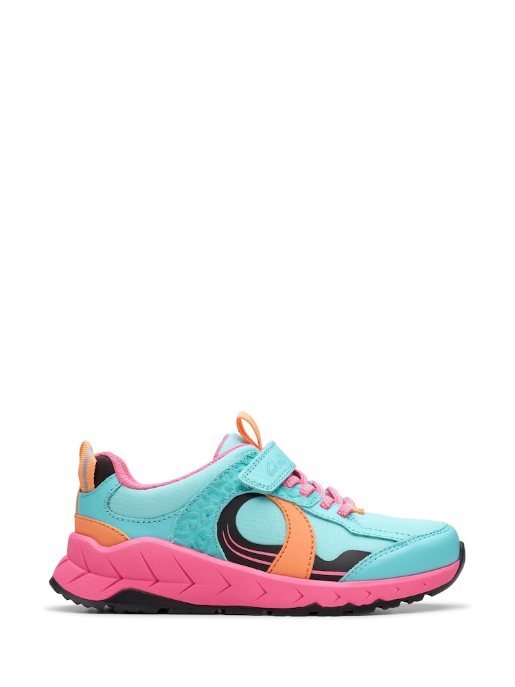 Clarks Blue Standard Fit (F) Selva Hero Kid Shoes - Image 1 of 8