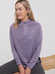 Snowdonia Purple Base Layer 1/4 Zip Neck Top - Image 1 of 4