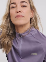 Snowdonia Purple Base Layer 1/4 Zip Neck Top - Image 3 of 4