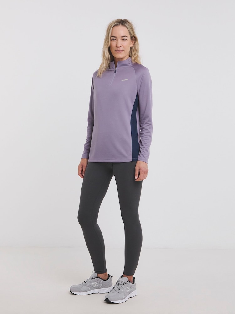 Snowdonia Purple Base Layer 1/4 Zip Neck Top - Image 4 of 4
