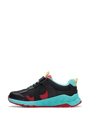 Clarks Black Blue Kids Selva Hero Shoes - Image 2 of 8