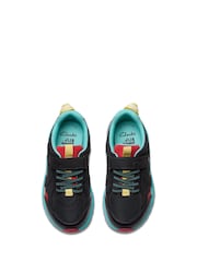Clarks Black Blue Kids Selva Hero Shoes - Image 6 of 8