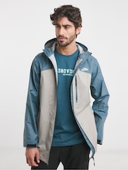 Snowdonia Blue Waterproof Colour Block Hooded Jacket - Image 1 of 4