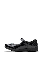 Clarks Black Narrow Fit  (E) Patent Relda Spark Kid Shoes - Image 2 of 8