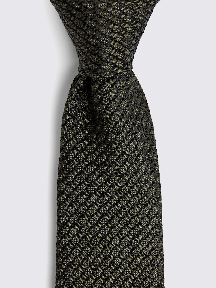 MOSS Green Italian Grenadine Tie - Image 2 of 2