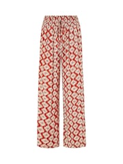 Yumi Red Relaxed Fit Geo Print Trousers - Image 4 of 4