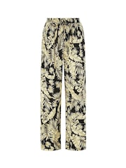Yumi Black Relaxed Fit Fern Print Trousers - Image 4 of 4