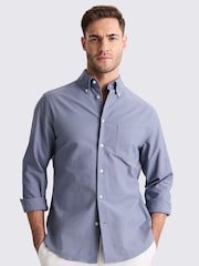 MOSS Blue Washed Oxford 100% Cotton Shirt - Image 1 of 2