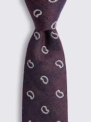 MOSS Red Burgundy Paisley Tie - Image 2 of 2