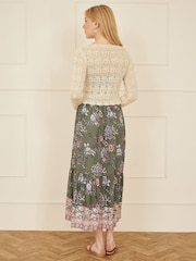 Yumi Natural Crochet 100% Cotton Top With Front Ruching - Image 2 of 5