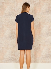 Yumi Blue Viscose Zip Tunic Dress - Image 3 of 4