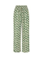 Yumi Green Relaxed Fit Geo Print Trousers - Image 4 of 4