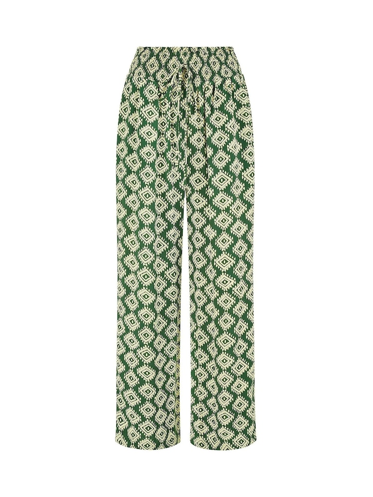 Yumi Green Relaxed Fit Geo Print Trousers - Image 4 of 4