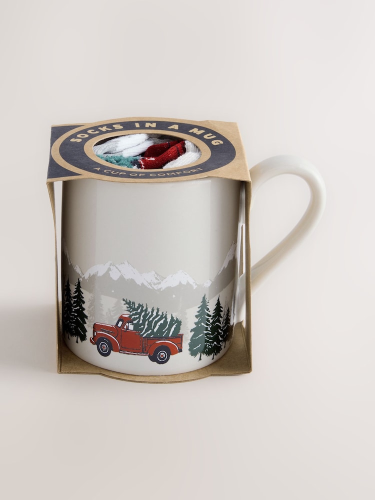 Festive Truck Christmas Mug And Socks Gift Set - Image 1 of 4 Festive Truck Christmas Mug And Socks Gift Set - Image 1 of 4