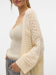 VERO MODA Cream Longline Open Knit Cardigan - Image 4 of 4