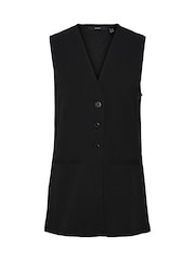 VERO MODA Black Long Line Waistcoat - Image 4 of 4